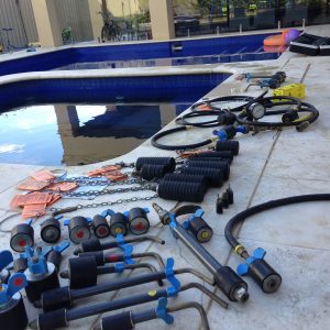 Some of our equipment for detecting leaks within swimming pools